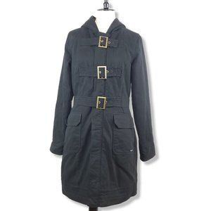 Roxy Black Canvas/ Denim Long Winter Coat Size Juniors XL